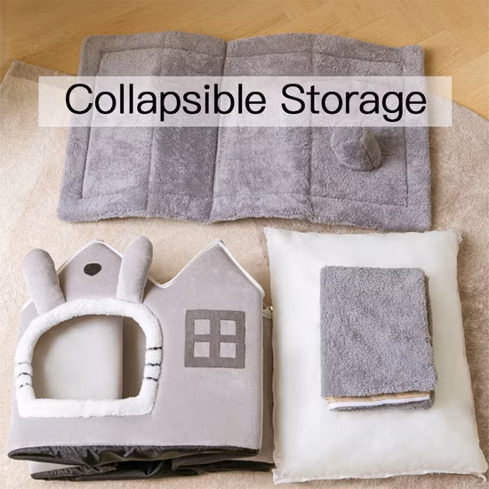 Petal Nest Plush Thickened Cat Nest Winter Removable and Washable Pet Nest Cushion Cat Bed Small Dog Kennel